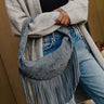 Boho Feels Faux Suede Fringe Purse in Slate Image - 1