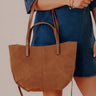 The City Life Faux Suede Tote in Chocolate Image - 1