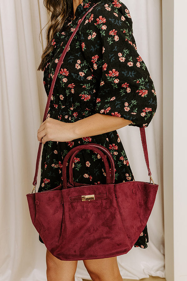 Soho Stroll Faux Suede Tote in Wine Image 5