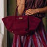 Soho Stroll Faux Suede Tote in Wine Image - 1
