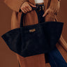 Soho Stroll Faux Suede Tote in Black Image - 1
