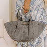 Soho Stroll Faux Suede Tote in Grey Image 1