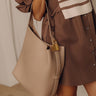 The Matty Faux Leather Tote in Taupe Image - 1