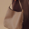 The Matty Faux Leather Tote in Taupe Image - 1