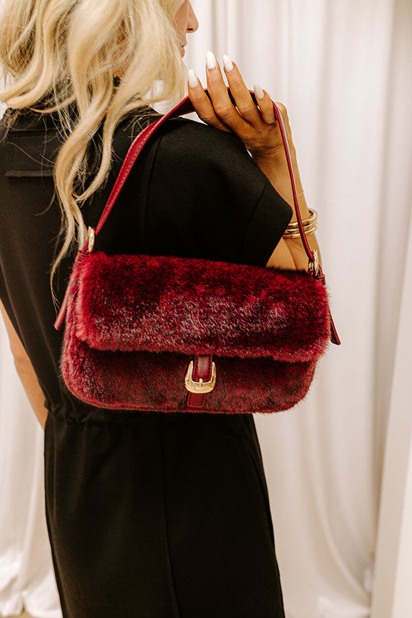The Gloria Plush Purse in Wine Image 1