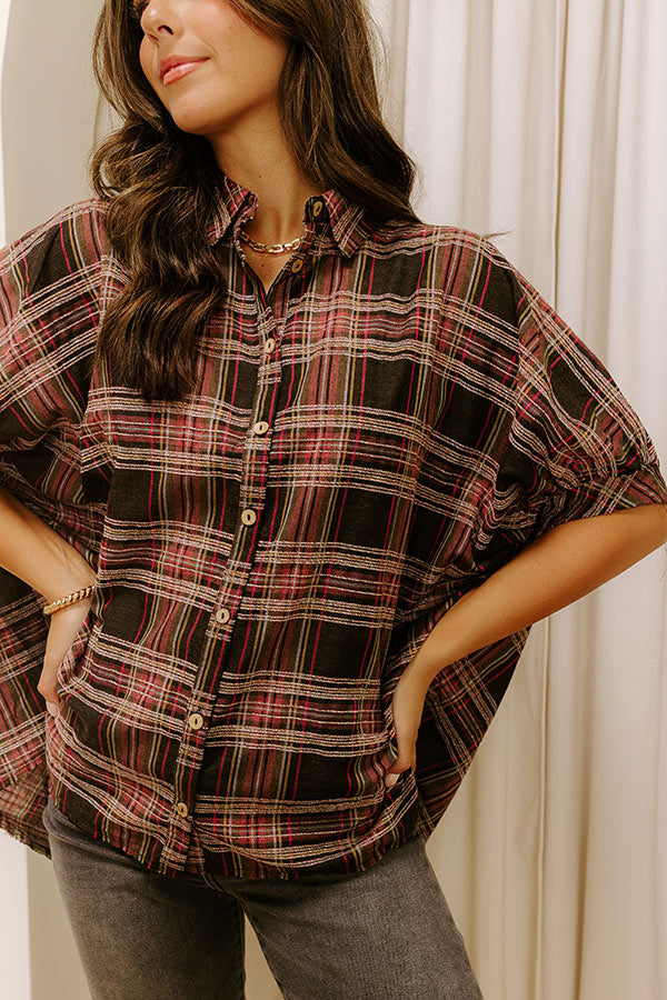 Pumpkin Patch Cutie Plaid Button Up Top Image 3