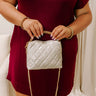 The Staci Faux Leather Quilted Crossbody in Ivory Image 1
