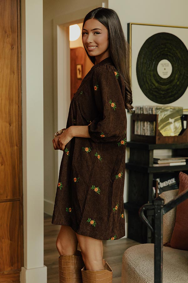 Harvest Lane Embroidered Corduroy Mini Dress Image - 2