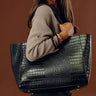 The Tiffany Faux Leather Tote in Black Image - 1