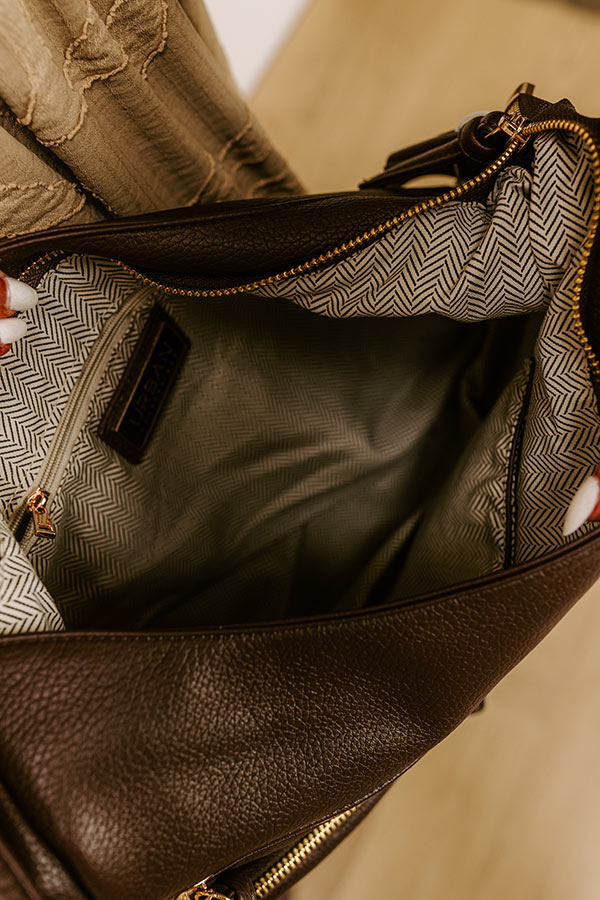 The Christine Faux Leather Hobo Tote in Chestnut Image 3