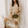 Tribeca Twilight Jacquard Babydoll Mini Dress in Iced Latte Image 3