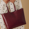 The Tiffany Faux Leather Tote in Merlot Image - 1