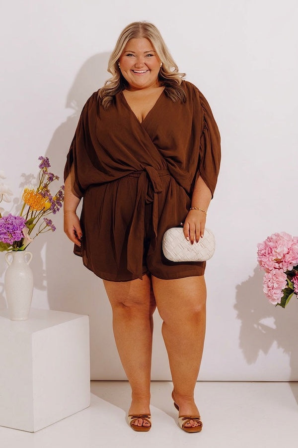 Martinis Please Chiffon Romper in Chocolate Curves Image - 5