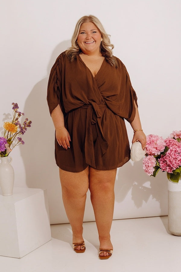 Martinis Please Chiffon Romper in Chocolate Curves Image - 2