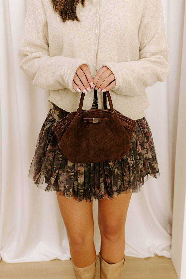 Central Park Chic Faux Suede Purse in Chestnut Image 2