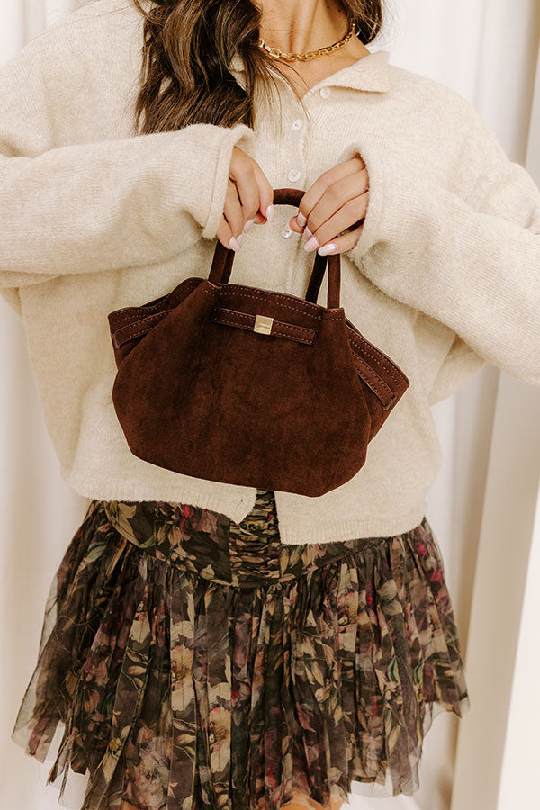 Central Park Chic Faux Suede Purse in Chestnut Image 4