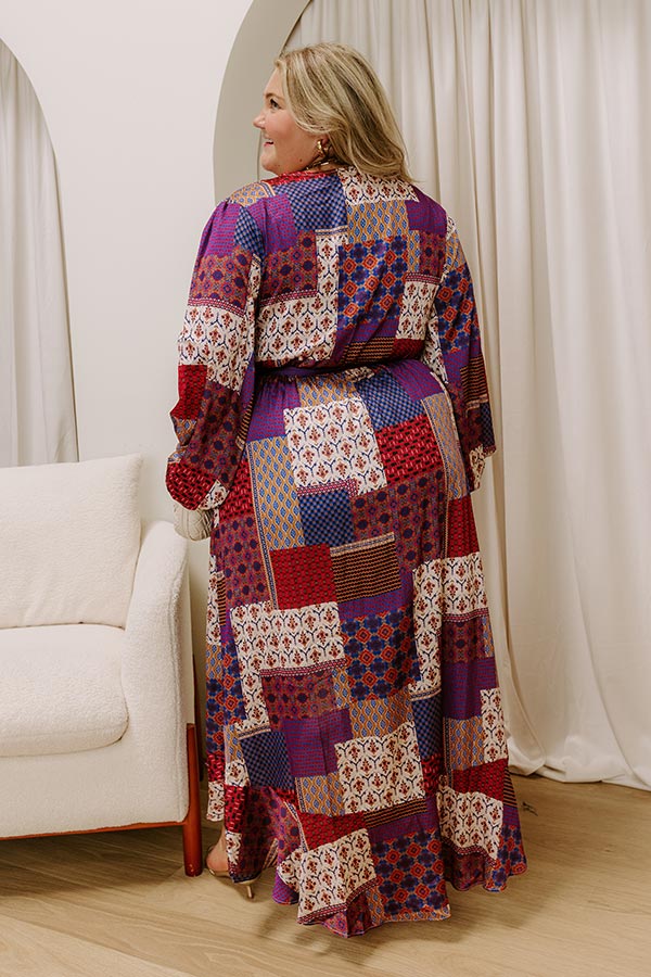 purple colour block dress Purple Color Block Silk Dress