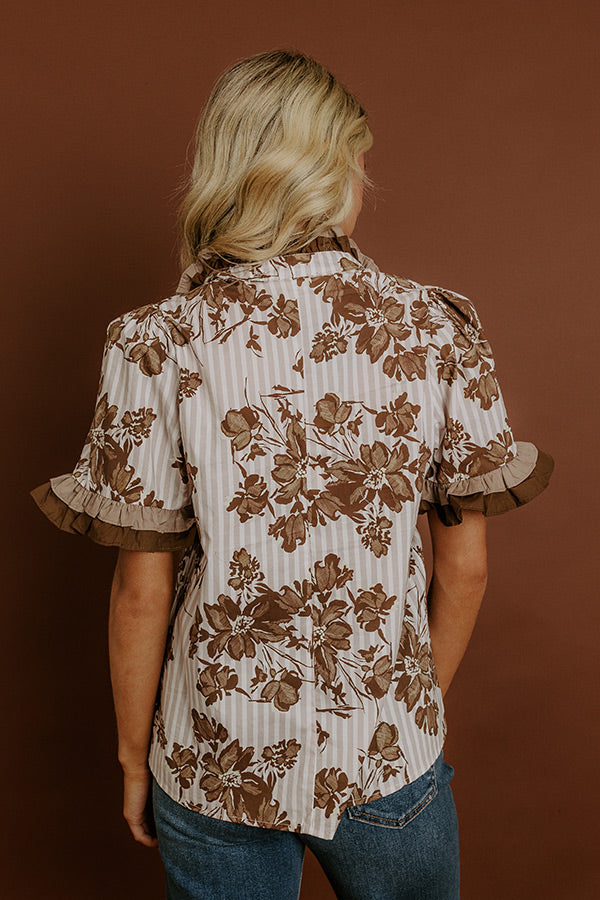 Floral Estate Stripe Top Image 5