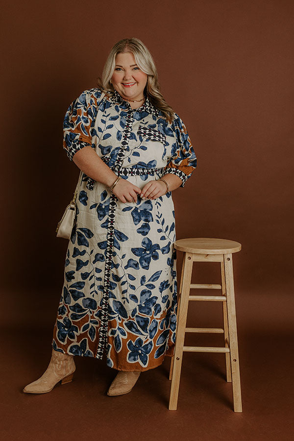 Meadow Daydream Floral Midi Dress Curves Image 1