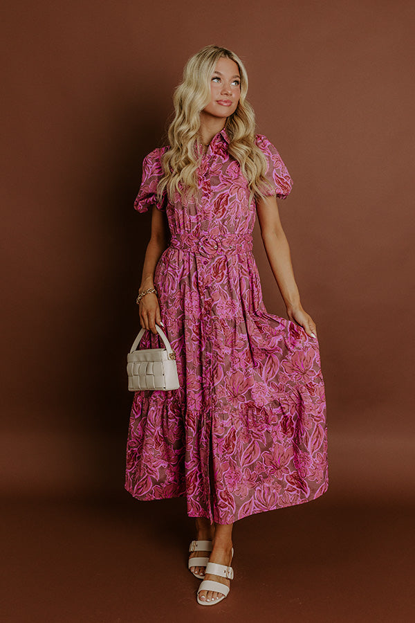 Chardonnay Charm Floral Midi Dress Image 1