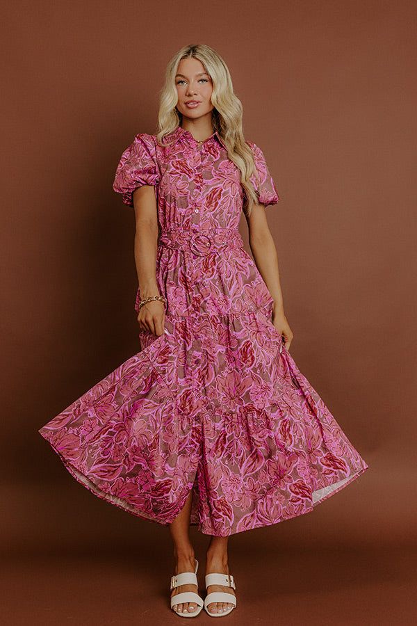 Chardonnay Charm Floral Midi Dress Image 5