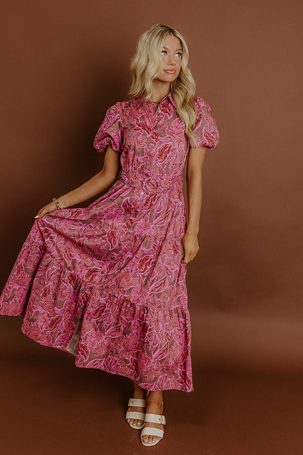 Chardonnay Charm Floral Midi Dress Image 3