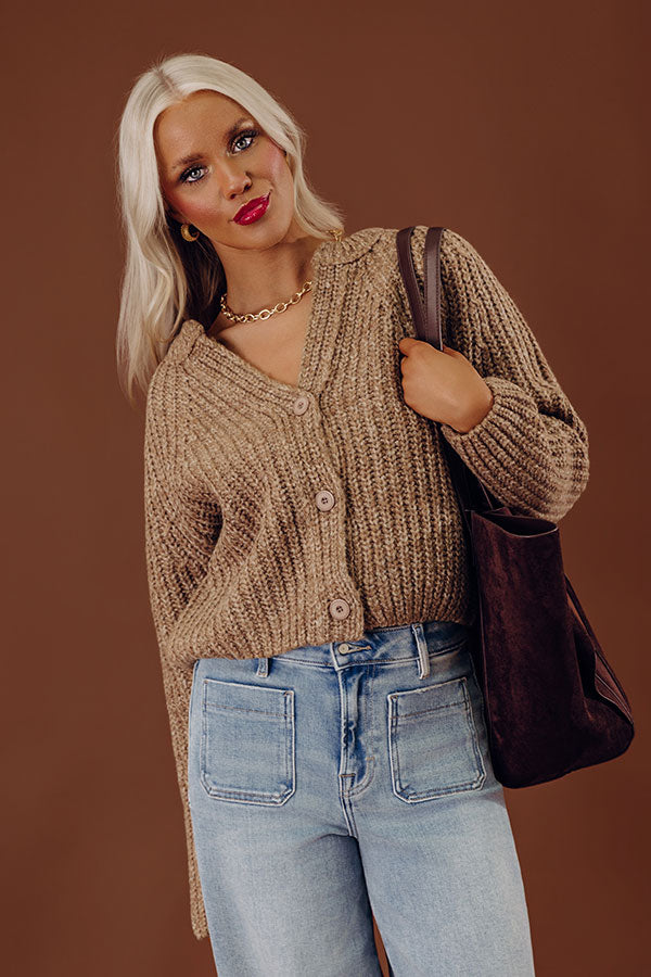 Cozy Vibes Knit Sweater in Mocha Image - 2