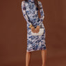 Amber Skyline Floral Mesh Midi Dress in Airy Blue Image - 1