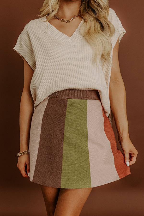 The Amber High Waist Color Block Mini Skirt Image 3