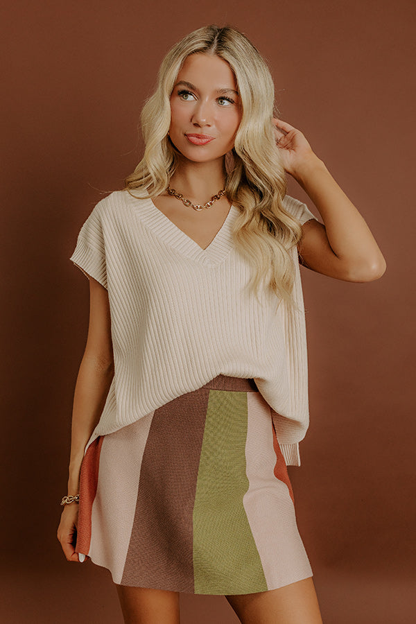 The Amber High Waist Color Block Mini Skirt Image 4