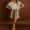 The Amber High Waist Color Block Mini Skirt Image 1