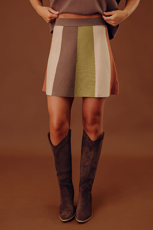 The Amber High Waist Color Block Mini Skirt Image - 2