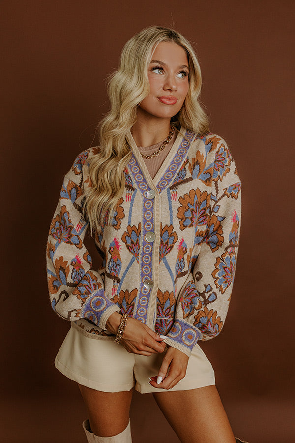 Petals And Pinot Floral Knit Cardigan Image 2