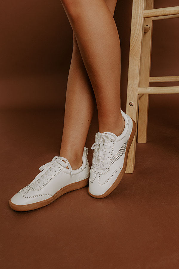 Wylder Faux Leather Studded Sneaker in White Image 1