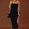 Rooftop Soiree Velvet Midi Dress in Black Image - 1