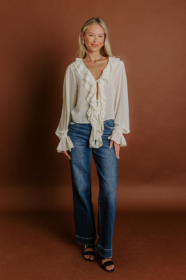 For The Frill Front Tie Ruffle Top – Impressions Online Boutique