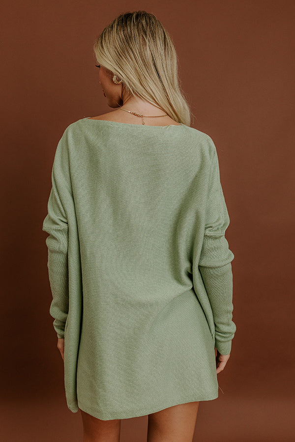 Simply Cozy Knit Sweater Top in Sage Image 4