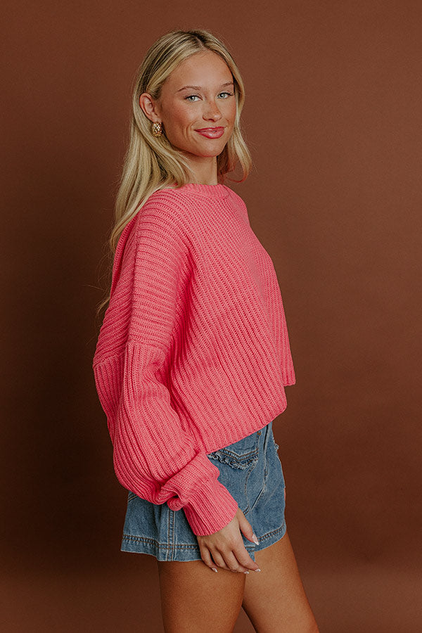 The First Chill Knit Sweater in Pink Image 4