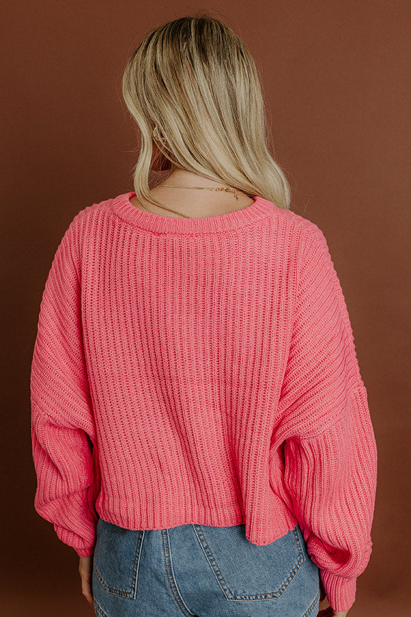 The First Chill Knit Sweater in Pink Image 5