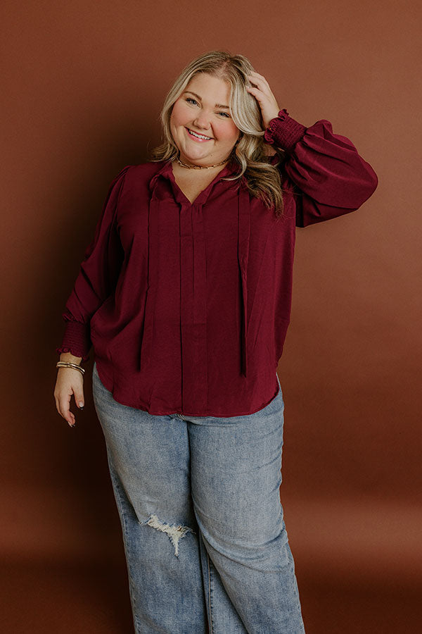 Soho Sophisticate Shift Top in Merlot Curves Image 1