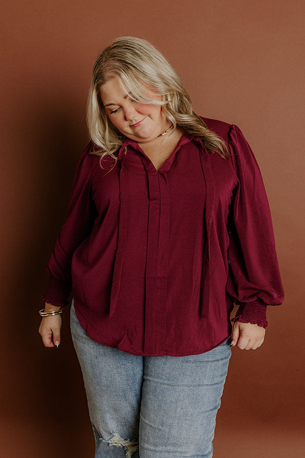 Soho Sophisticate Shift Top in Merlot Curves Image 2