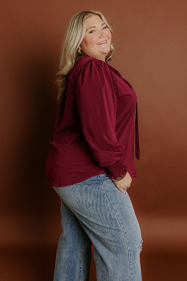 Soho Sophisticate Shift Top in Merlot Curves Image 5
