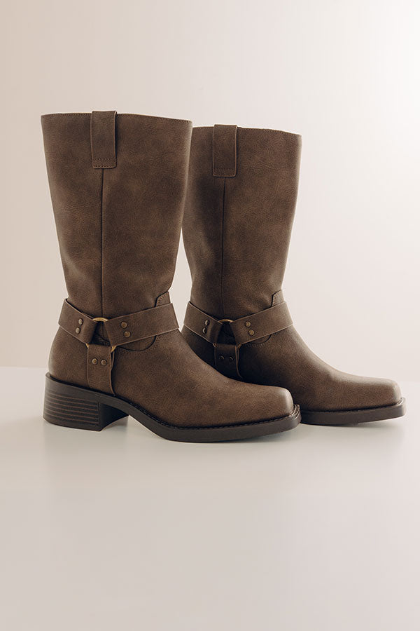 Autumn Faux Leather Boot in Espresso Image - 5