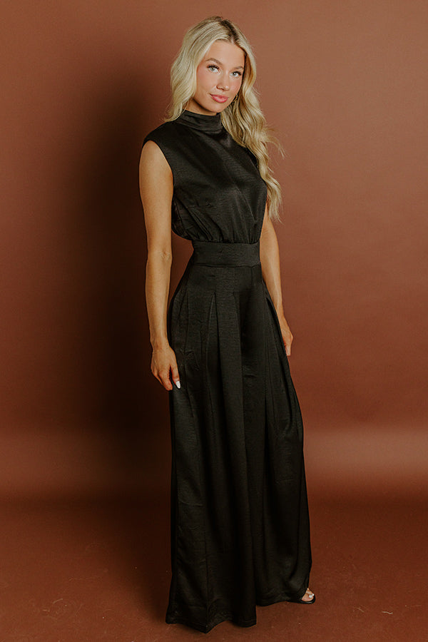 City Socialite Satin Wide Leg Jumpsuit Image 4