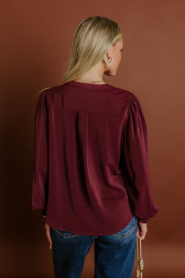 Soho Sophisticate Shift Top in Merlot Image 5