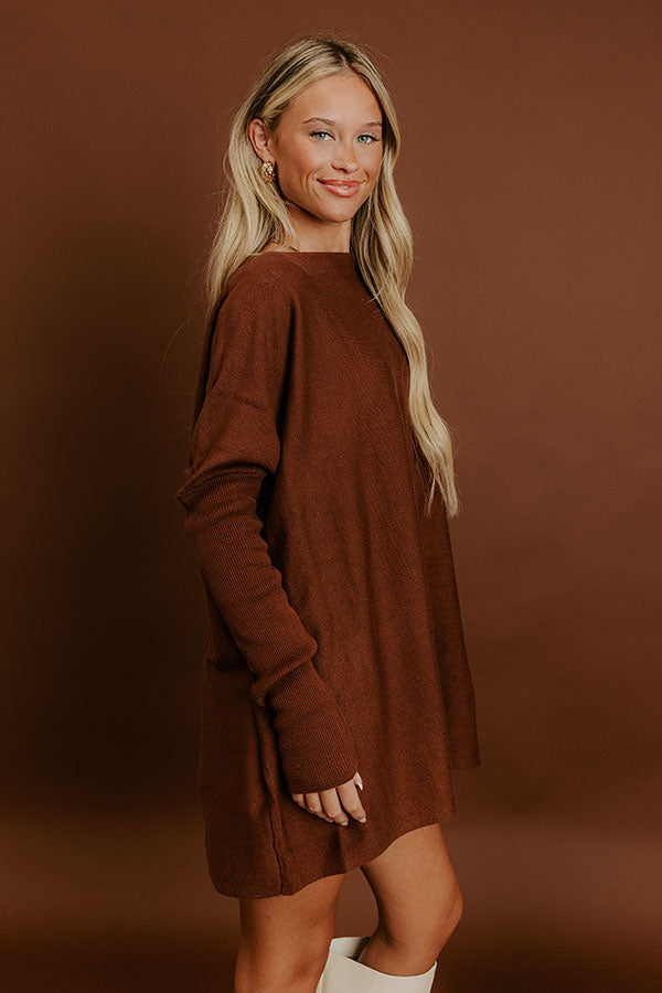 Simply Cozy Knit Sweater Top in Chocolate Image 4