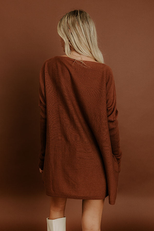 Simply Cozy Knit Sweater Top in Chocolate Image 5
