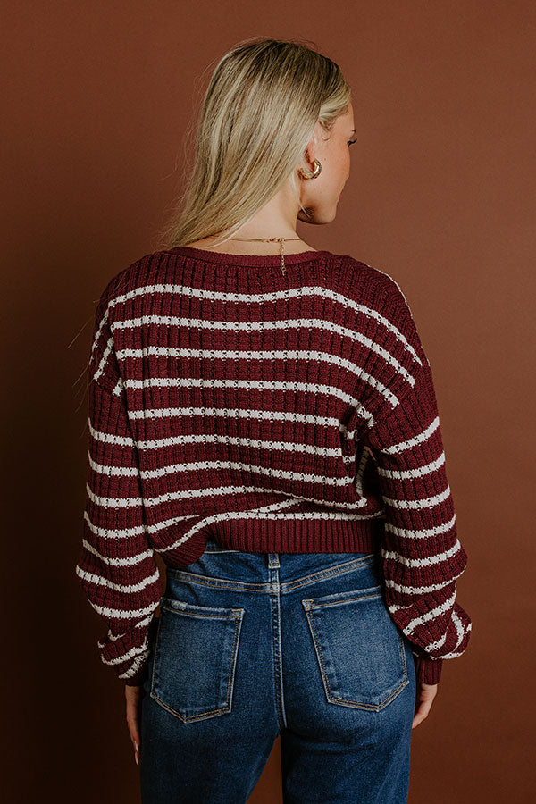 Sweet Stripes Knit Crop Cardigan Image 4