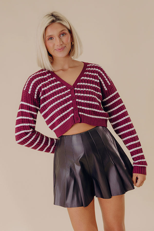Sweet Stripes Knit Crop Cardigan Image - 3