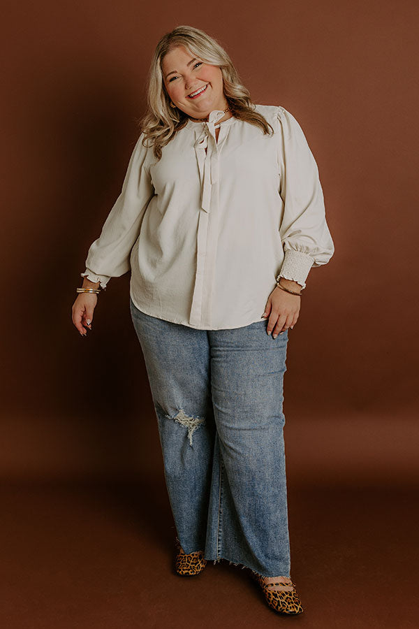 Soho Sophisticate Shift Top in Cream Curves Image 1